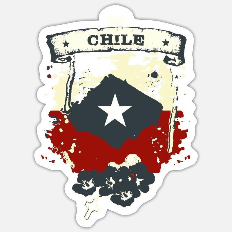 Chile - Sticker size S (10 x 10 cm) - white matte