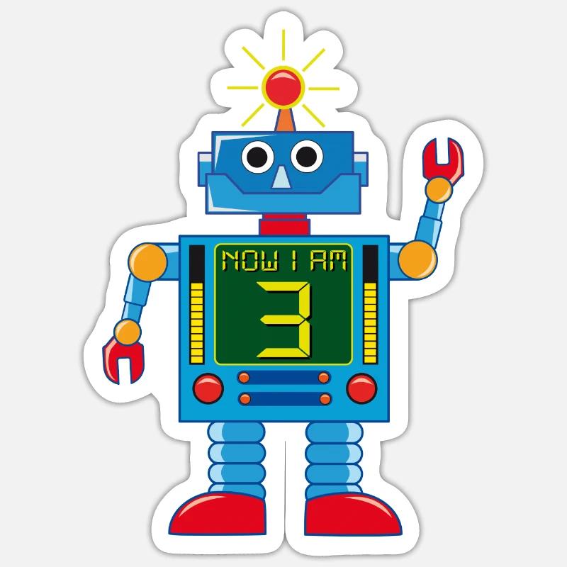 Robot I am 3 - Sticker size S (10 x 10 cm) - white matte