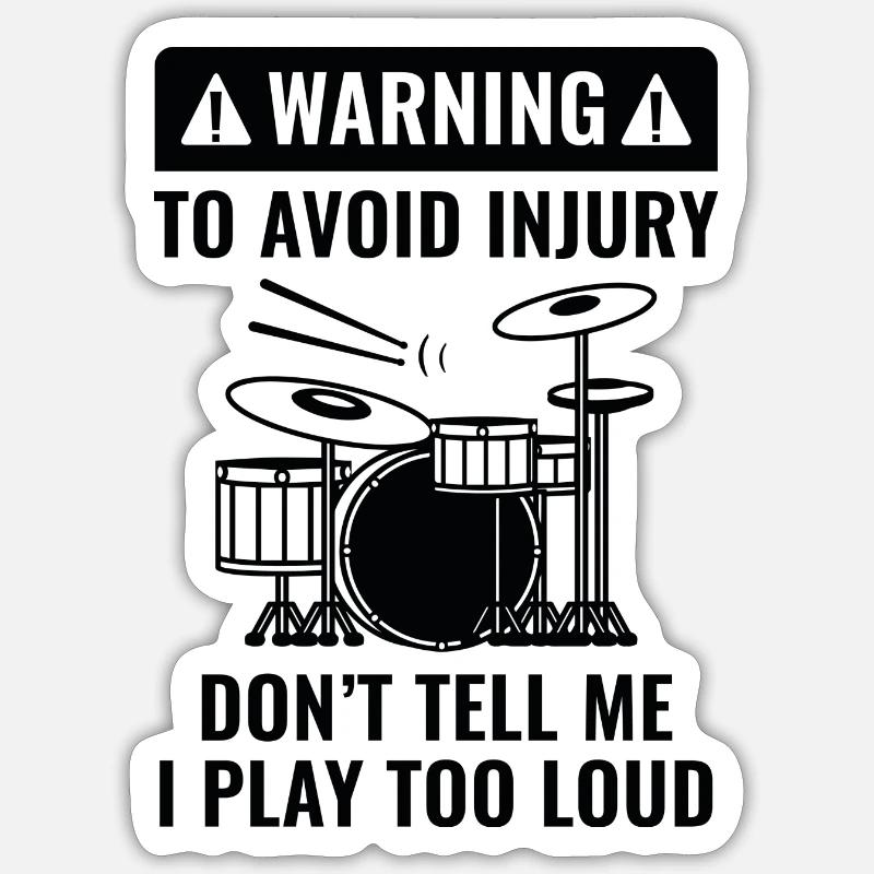 Avertissement du batteur - Sticker taille S (10 x 10 cm) - blanc mat