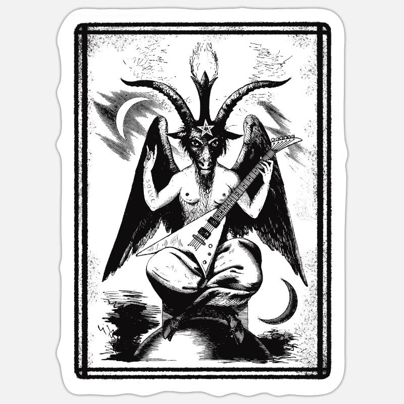 Baphomet flèche blanche transparente - Sticker taille S (10 x 10 cm) - blanc mat