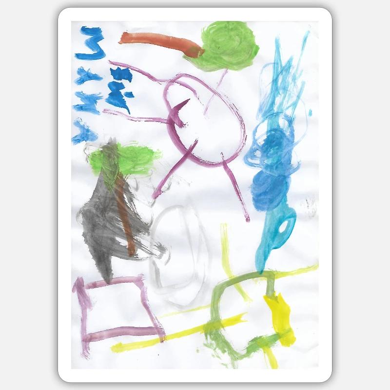 Kinderbild SE - Sticker Größe S (10 x 10 cm) - Mattweiß