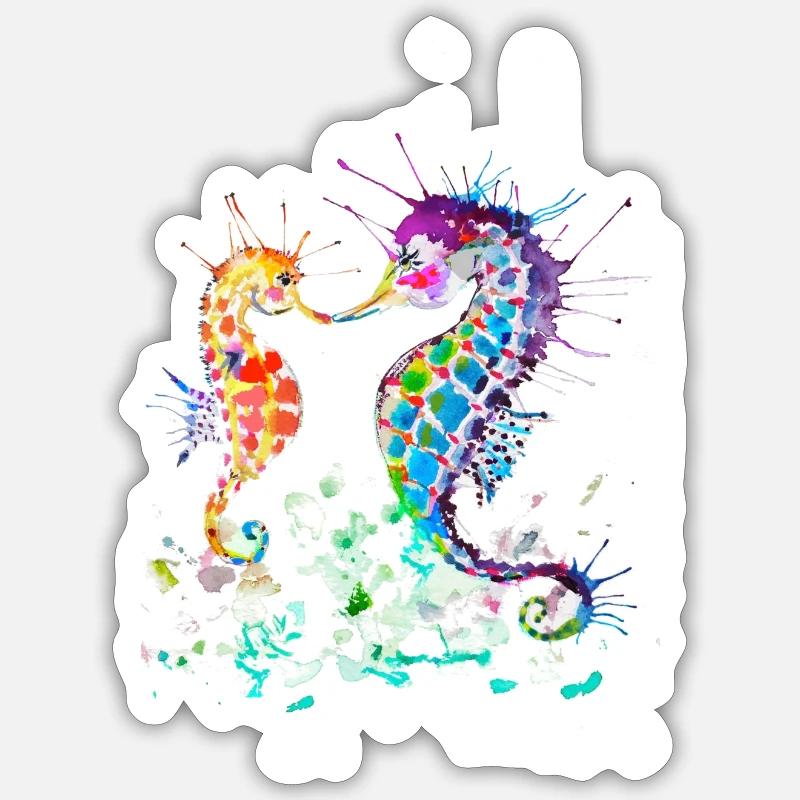 Seepferdchen - Sticker Größe S (10 x 10 cm) - Mattweiß