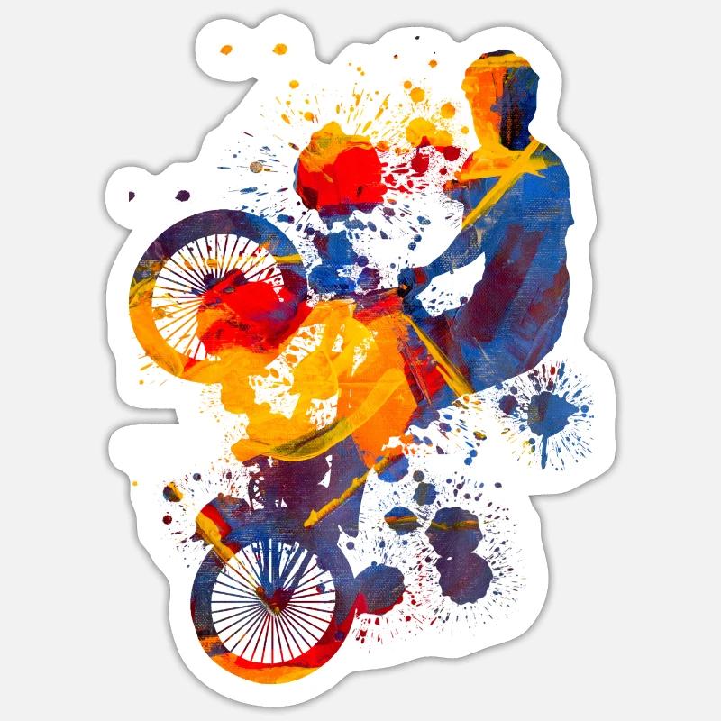 Bmx - Sticker taille S (10 x 10 cm) - blanc mat