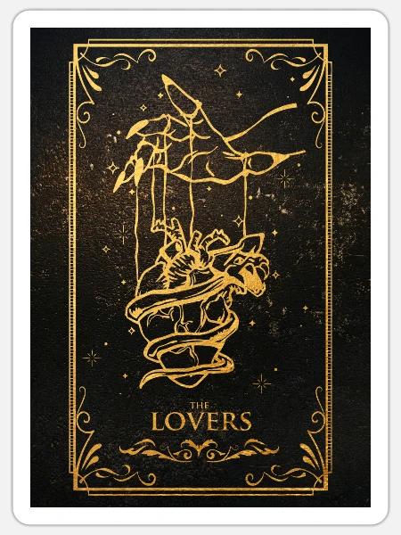 Tarotkarte Die Liebenden - Sticker Größe S (10 x 10 cm) - Mattweiß