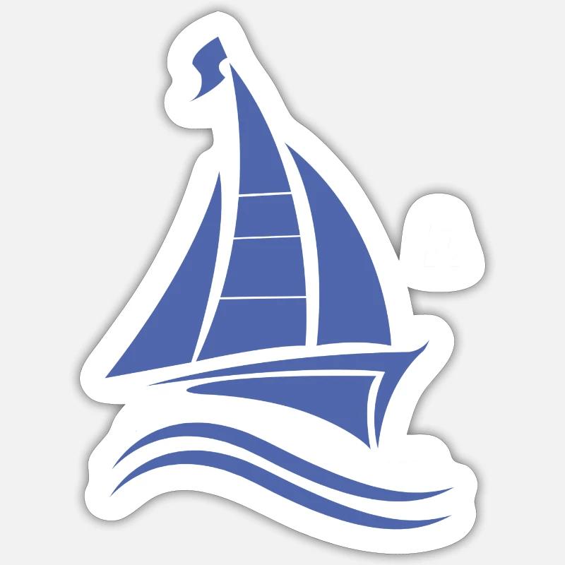 Sailing Sailboat Sailing License - Sticker size S (10 x 10 cm) - white matte