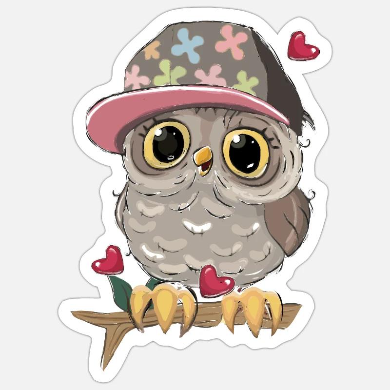 Oiseau mignon - Sticker taille S (10 x 10 cm) - blanc mat