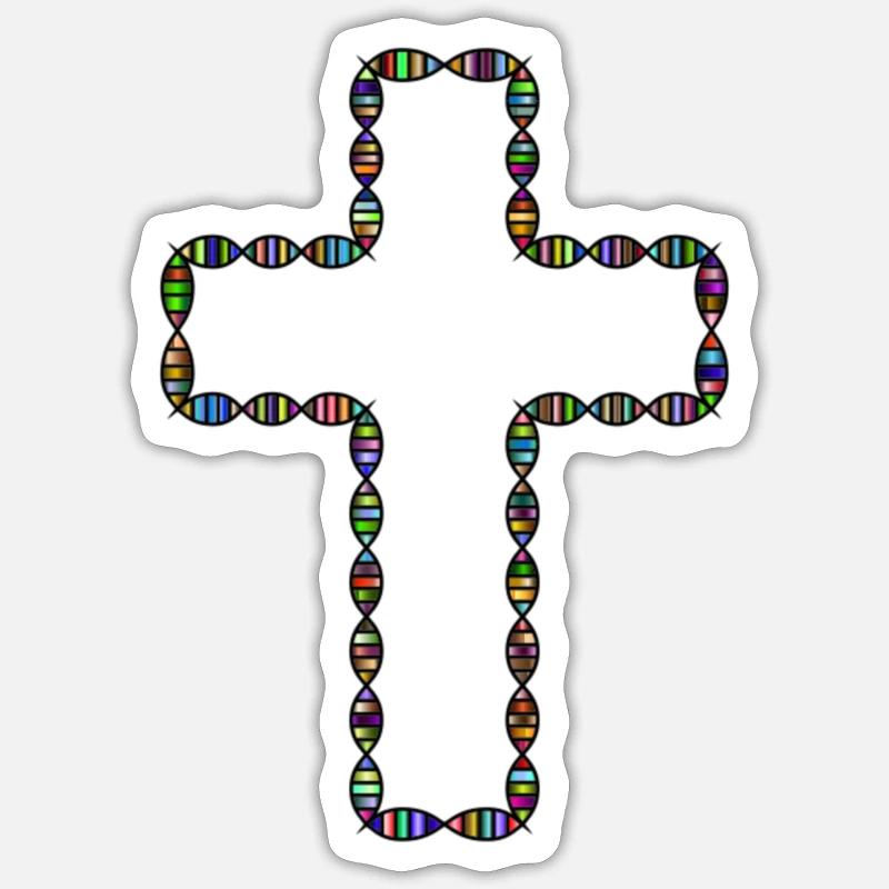 Cross Multicolor quotidien - Sticker taille S (10 x 10 cm) - blanc mat