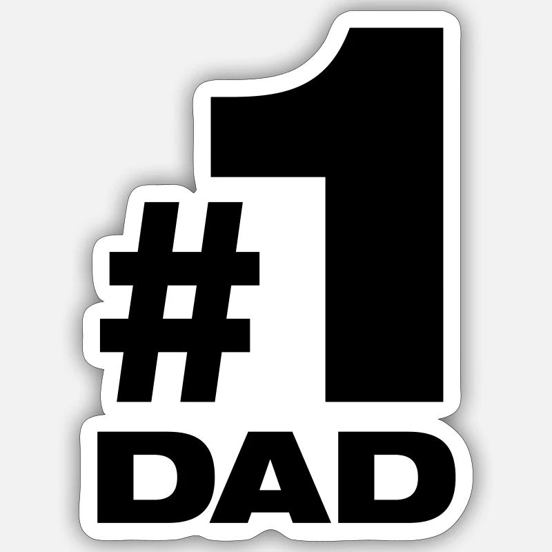 Nummer 1 Dad bester Vater Papa Vati Eltern Kinder Sticker Größe S (10 x 10 cm)