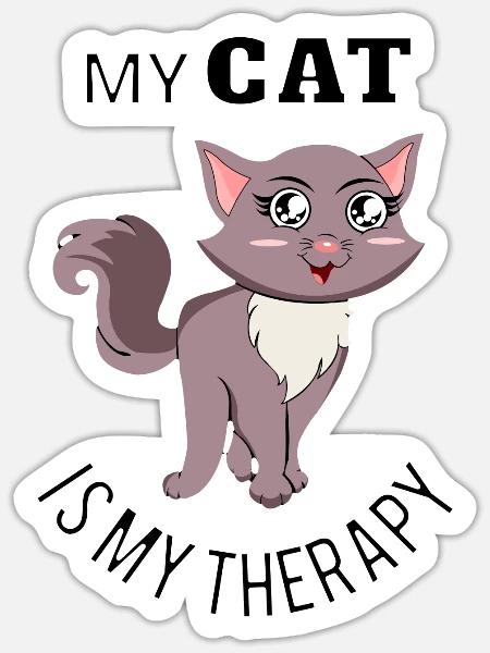 katze meerkatze großkatze streunerkatze raubkatze - Sticker Größe S (10 x 10 cm) - Mattweiß