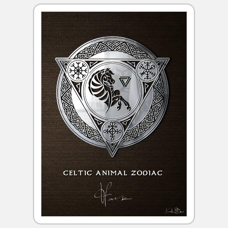 Sternzeichen Wikinger Pferd Aufkleber Sticker Größe S (10 x 10 cm)