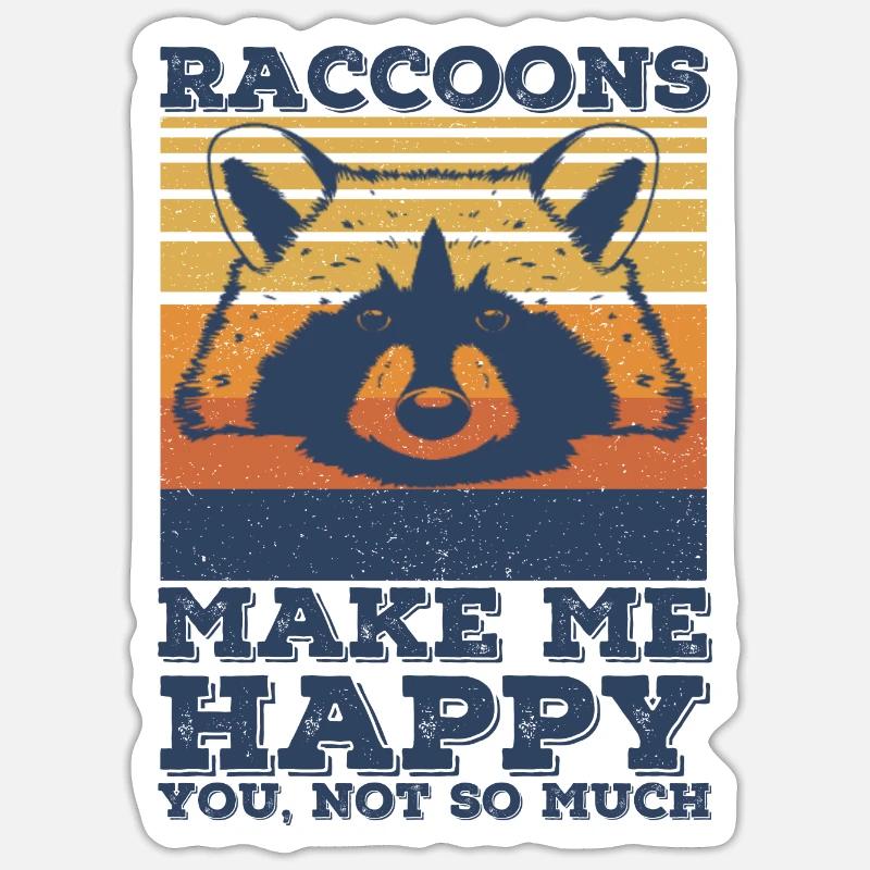 Waschbär - Sticker Größe S (10 x 10 cm) - Mattweiß