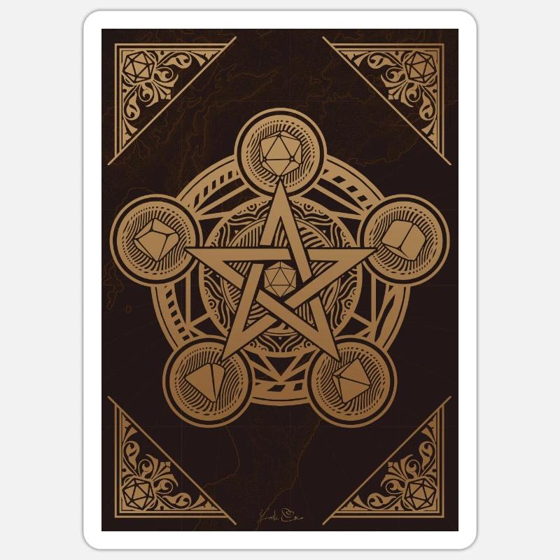Pentagram RPG Tabletop D20 Sticker - Sticker taille S (10 x 10 cm) - blanc mat