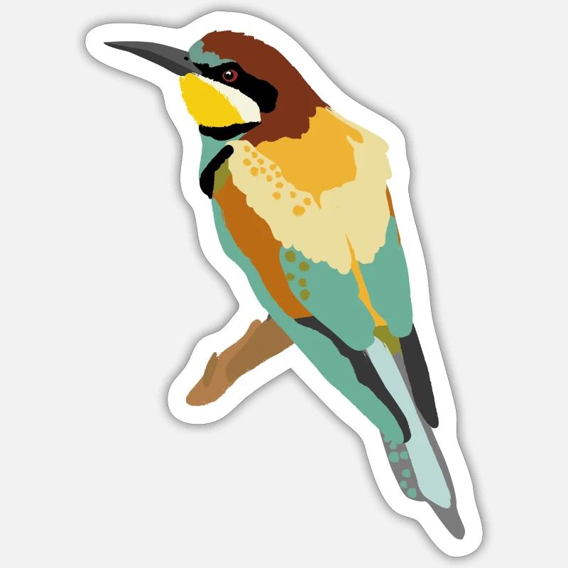 Bee-eater illustration Sticker size S (10 x 10 cm)