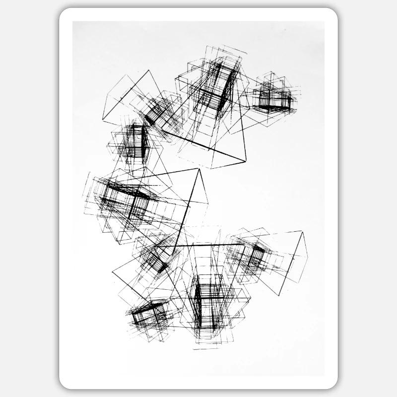 3D Cubes - Sticker size S (10 x 10 cm) - white matte