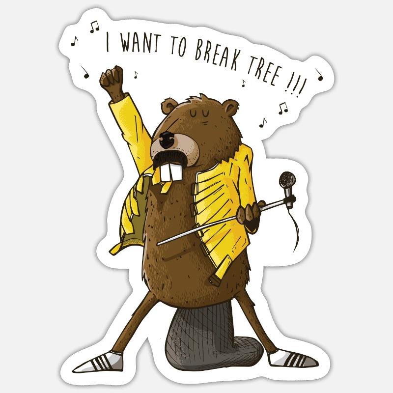 Beaver Mercury - Sticker taille S (10 x 10 cm) - blanc mat