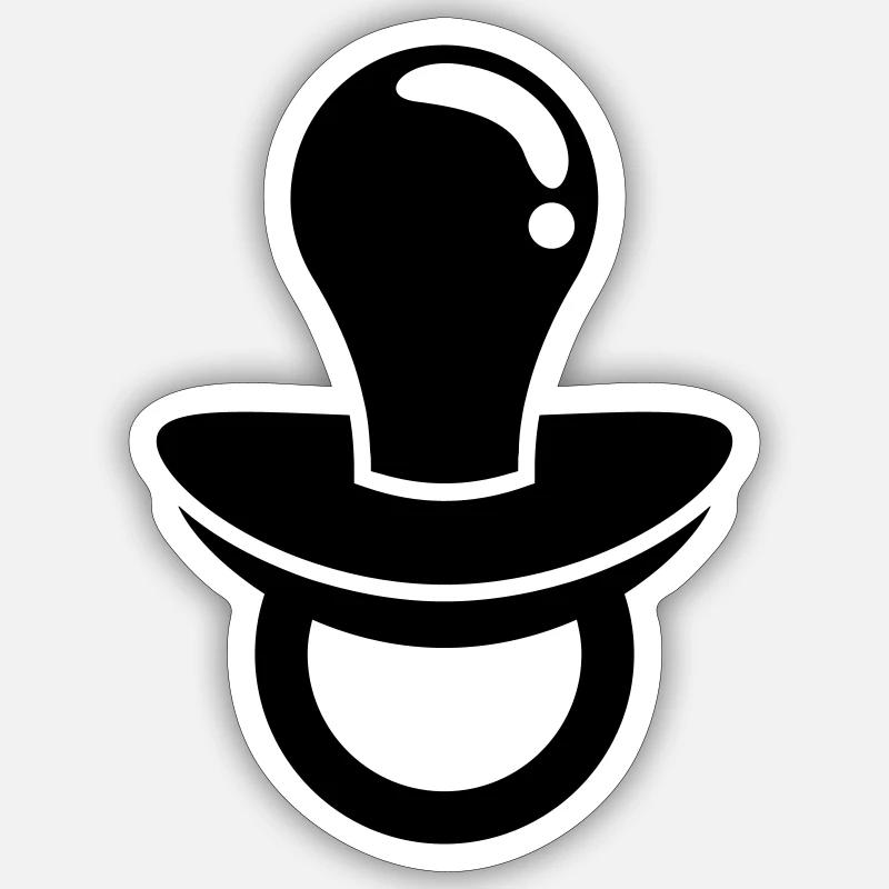 Pacifier Icon Icon - Sticker size S (10 x 10 cm) - white matte