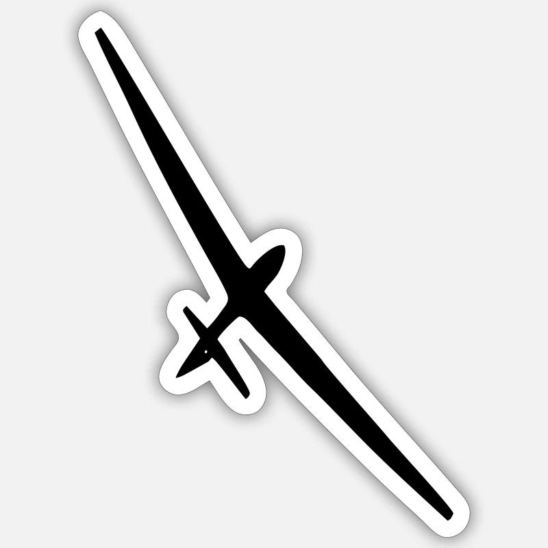 Glider Gliding Gliding Gliding Glider - Sticker size S (10 x 10 cm) - white matte
