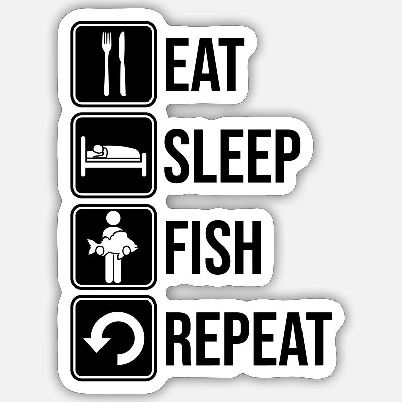 Fish Repeat Daily Sticker size S (10 x 10 cm)