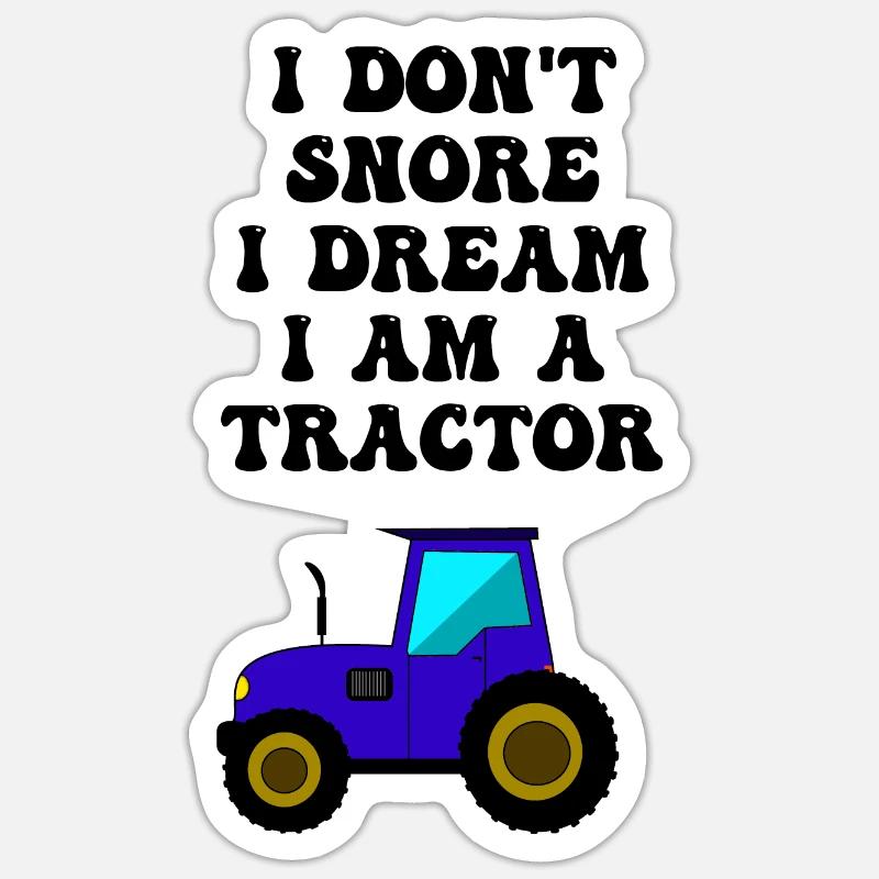 tractor snoring - Sticker size S (10 x 10 cm) - white matte