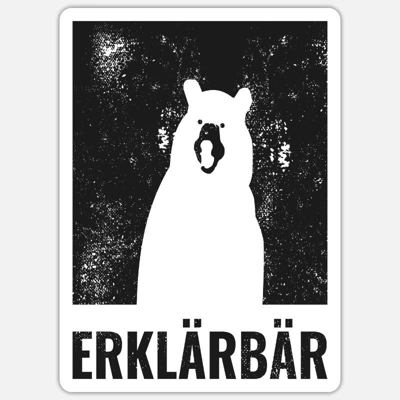 Erklär Bär Lehrer Geschenk Erklärbär - Sticker Größe S (10 x 10 cm) - Mattweiß