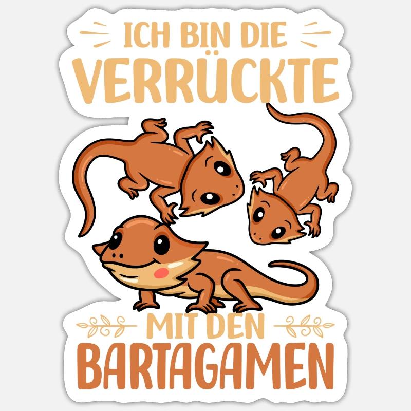 Bartagamen - Sticker Größe S (10 x 10 cm) - Mattweiß