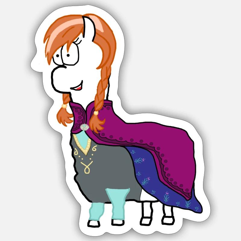 Anna Lama - Sticker Größe S (10 x 10 cm) - Mattweiß