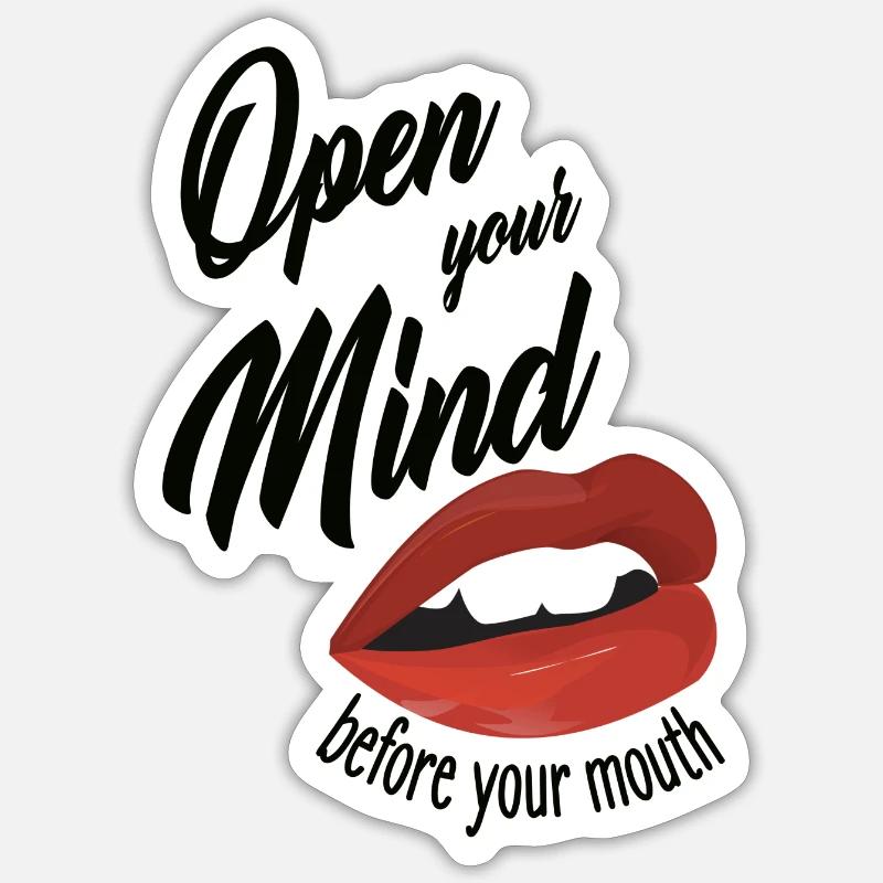 open your mind... - Sticker size S (10 x 10 cm) - white matte