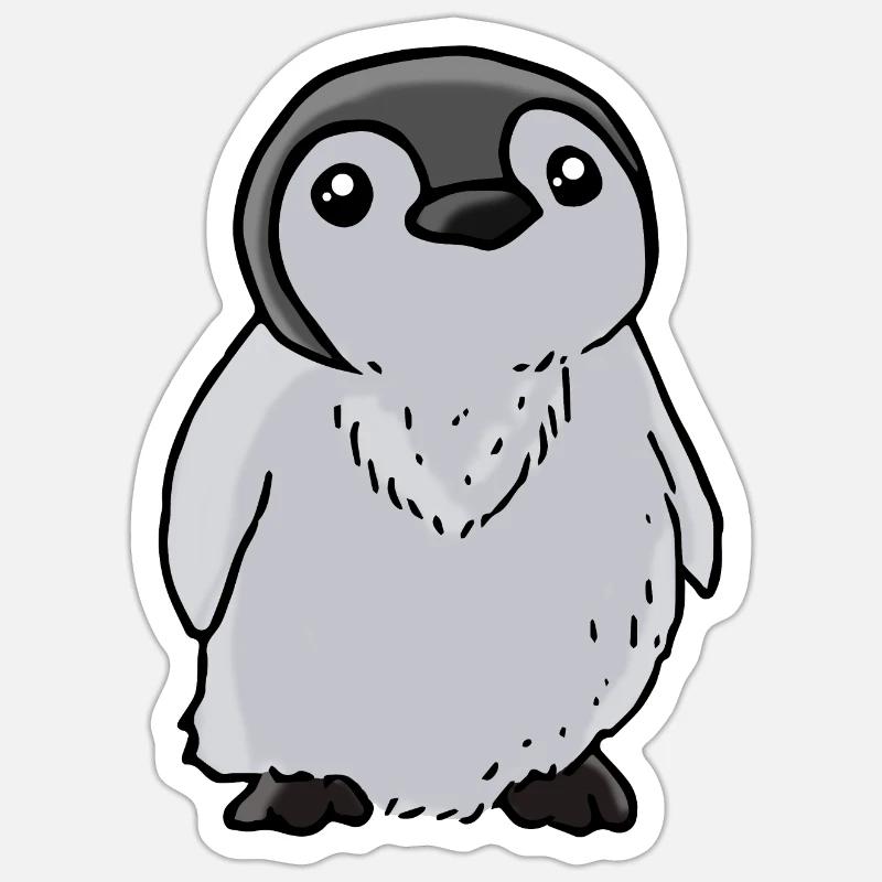 Bébé pingouin Sticker taille S (10 x 10 cm)