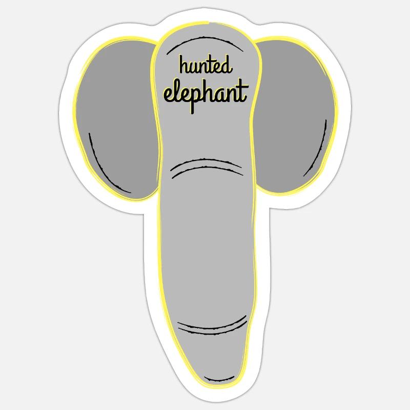 Drôle d’éléphant ou de grosse chemise de conception de pénis Sticker taille S (10 x 10 cm)