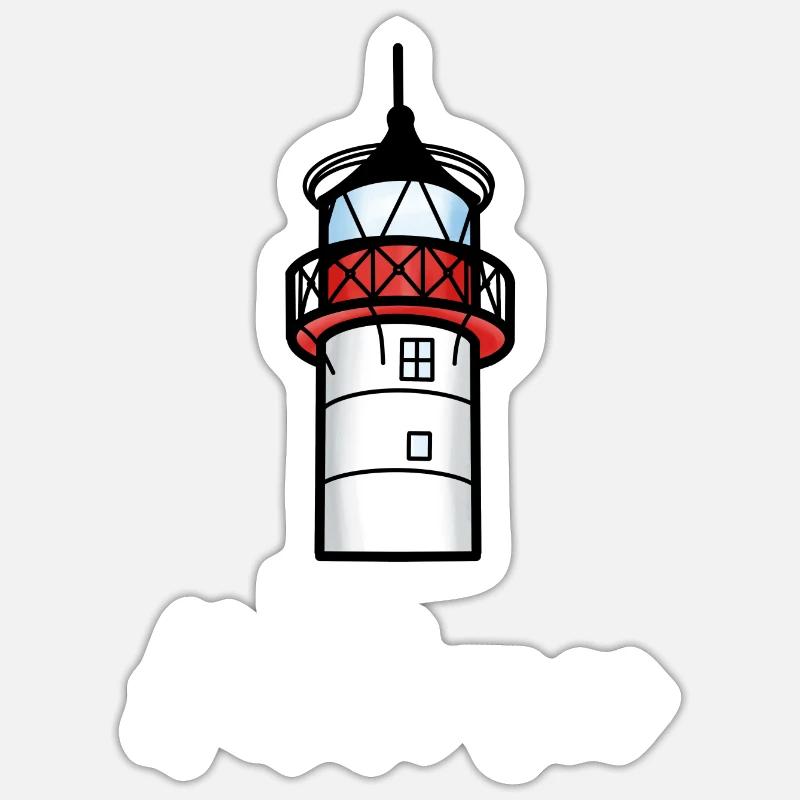 Kleiner Leuchtturm Hiddensee Sticker Größe S (10 x 10 cm)