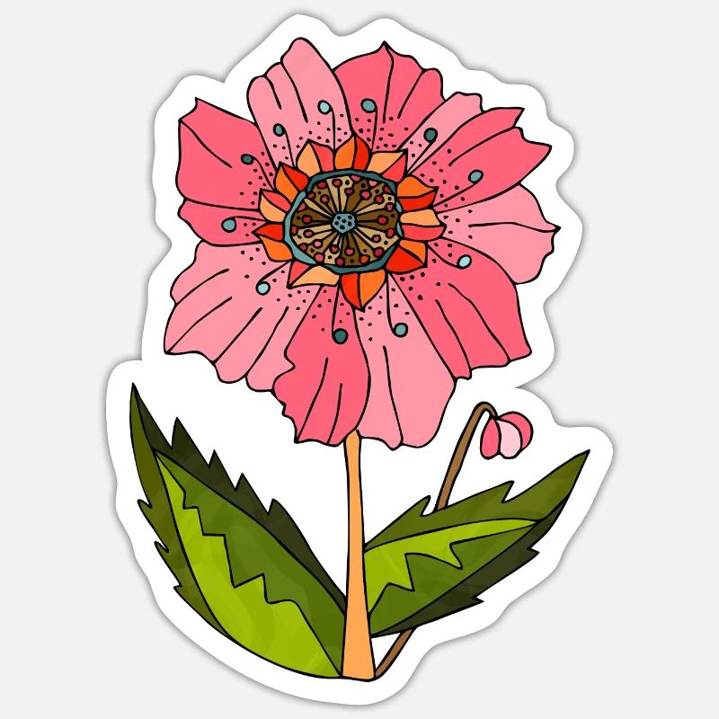 Blume - Sticker Größe S (10 x 10 cm) - Mattweiß