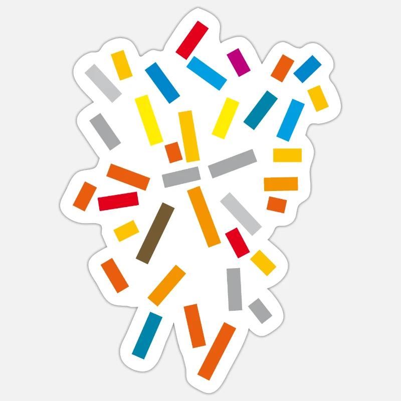 Muster Farben - Sticker Größe S (10 x 10 cm) - Mattweiß