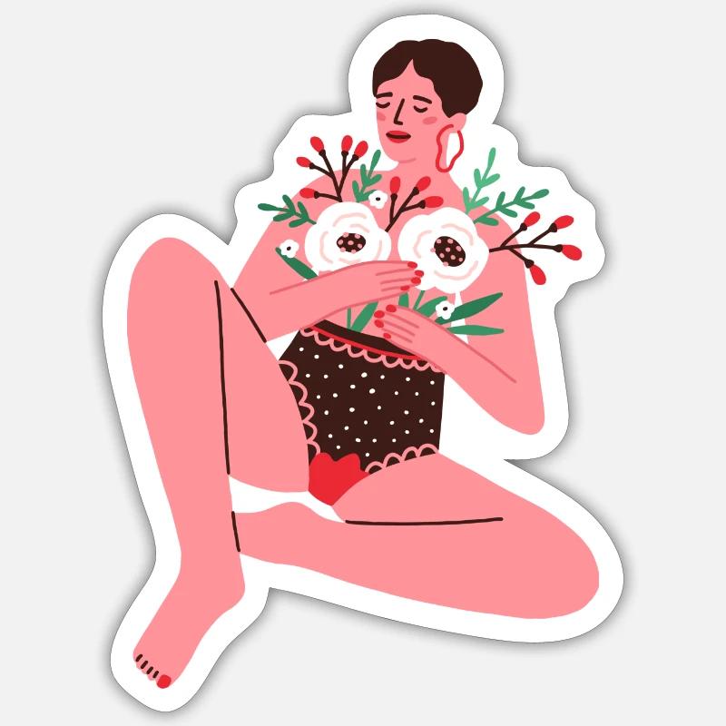 Indisposée et alors ? - Sticker taille S (10 x 10 cm) - blanc mat