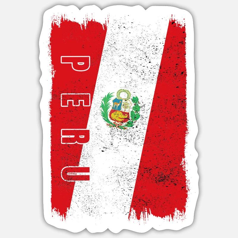 Drapeau du Pérou Sticker taille S (10 x 10 cm)