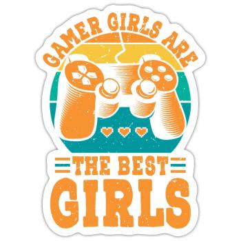 gamer girls are the best girls - Sticker size S (10 x 10 cm) - white matte - Front