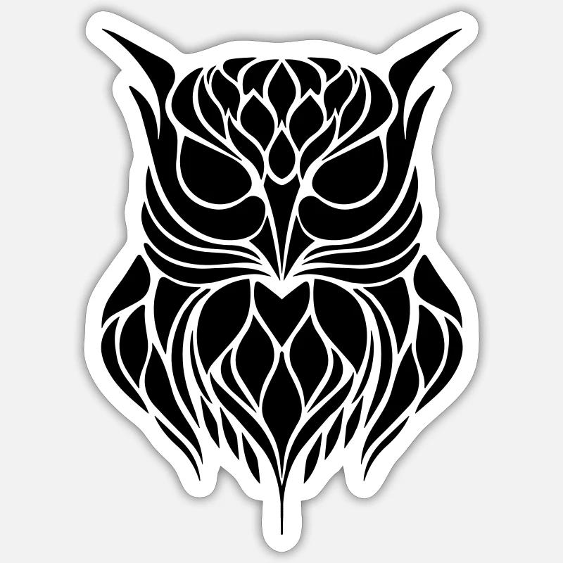 Eule Logo OWL - Sticker Größe S (10 x 10 cm) - Mattweiß