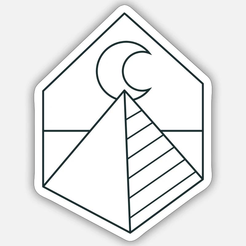 Pyramide BOHO sur la lune Sticker taille S (10 x 10 cm)