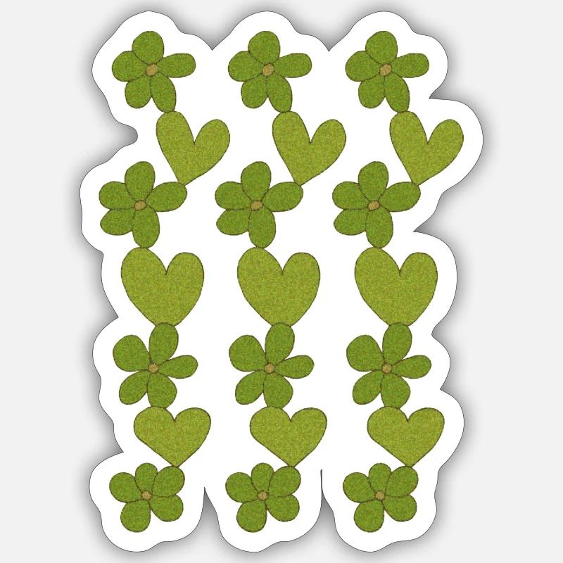 mosaïque de fleurs de cœurs - Sticker taille S (10 x 10 cm) - blanc mat