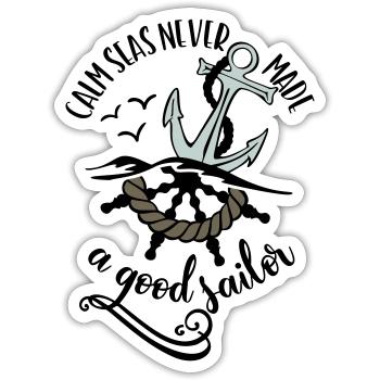 SAILOR ANCHOR SEA SAILORS SEAMEN SEA MOIN COAST MOTIFS - Sticker size S (10 x 10 cm) - white matte - Front