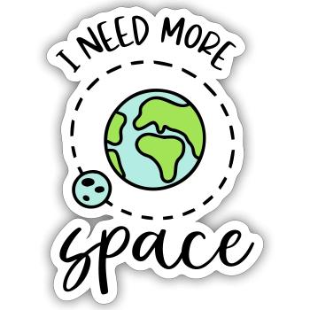 MORE PLACE EARTH WORLD SPACE SPACE PLANET LIFE - Sticker size S (10 x 10 cm) - white matte - Front