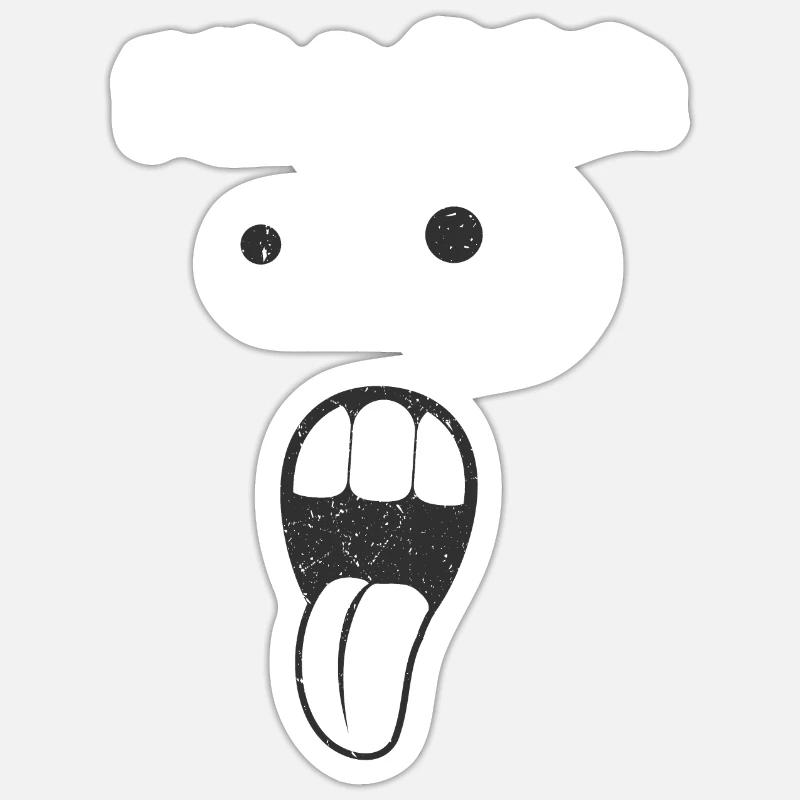 Scared Funny Graphic Sticker size S (10 x 10 cm)