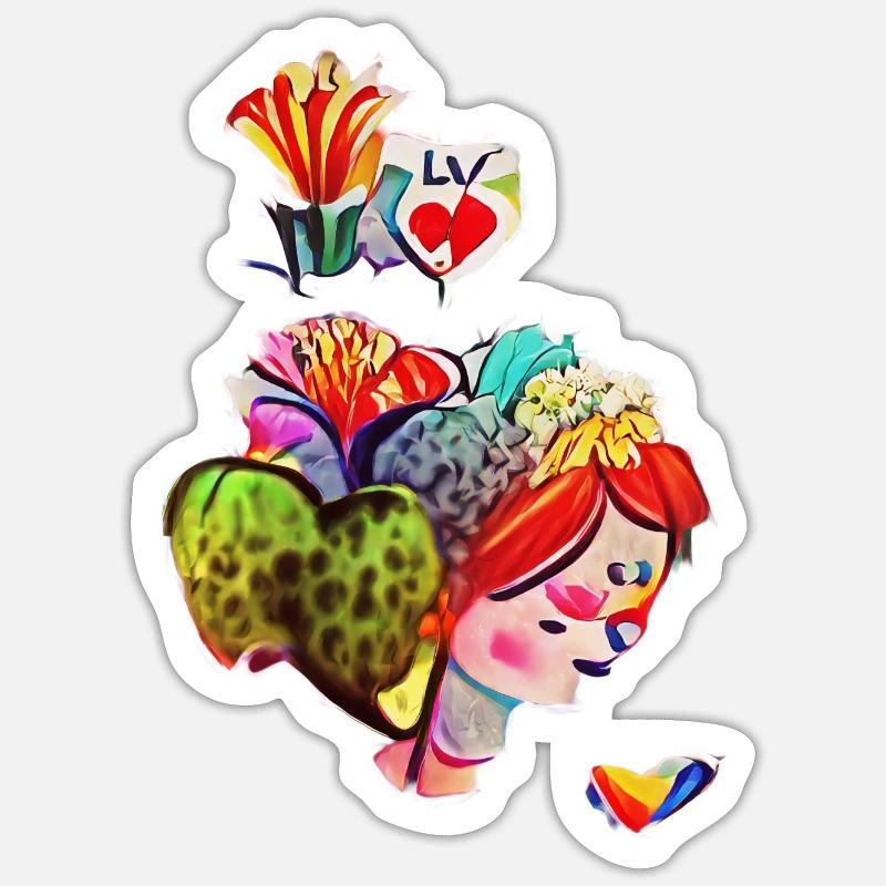 Amour - Sticker taille S (10 x 10 cm) - blanc mat