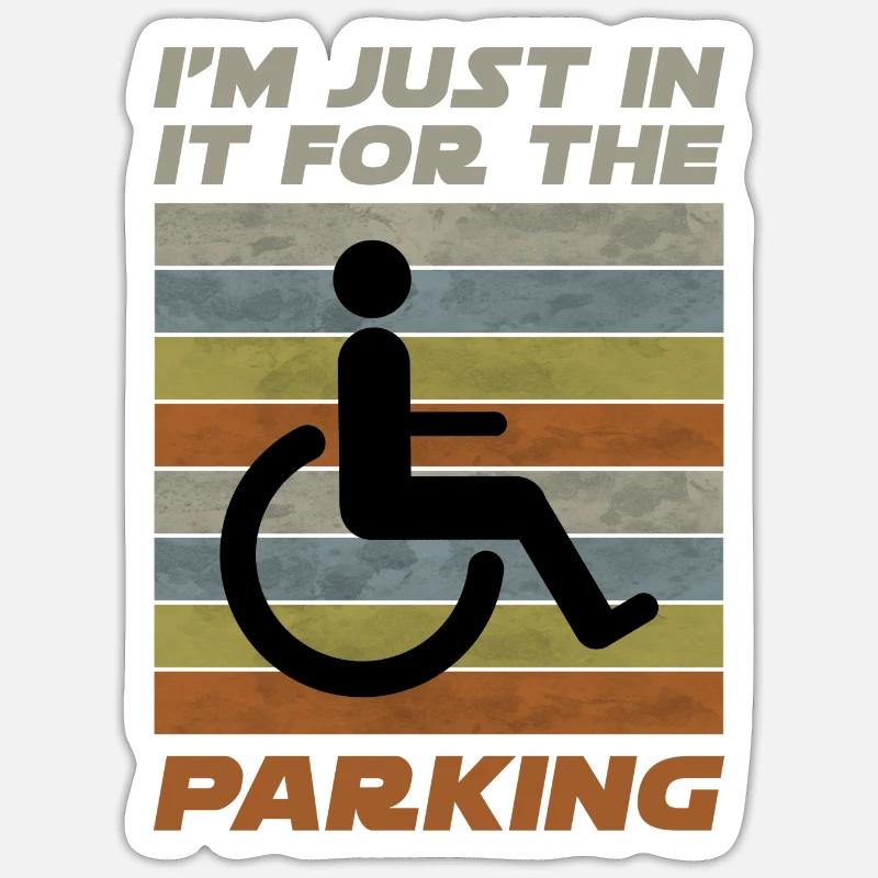 Behindert Rollstuhl Behinderung Handicap Geschenk - Sticker Größe S (10 x 10 cm) - Mattweiß
