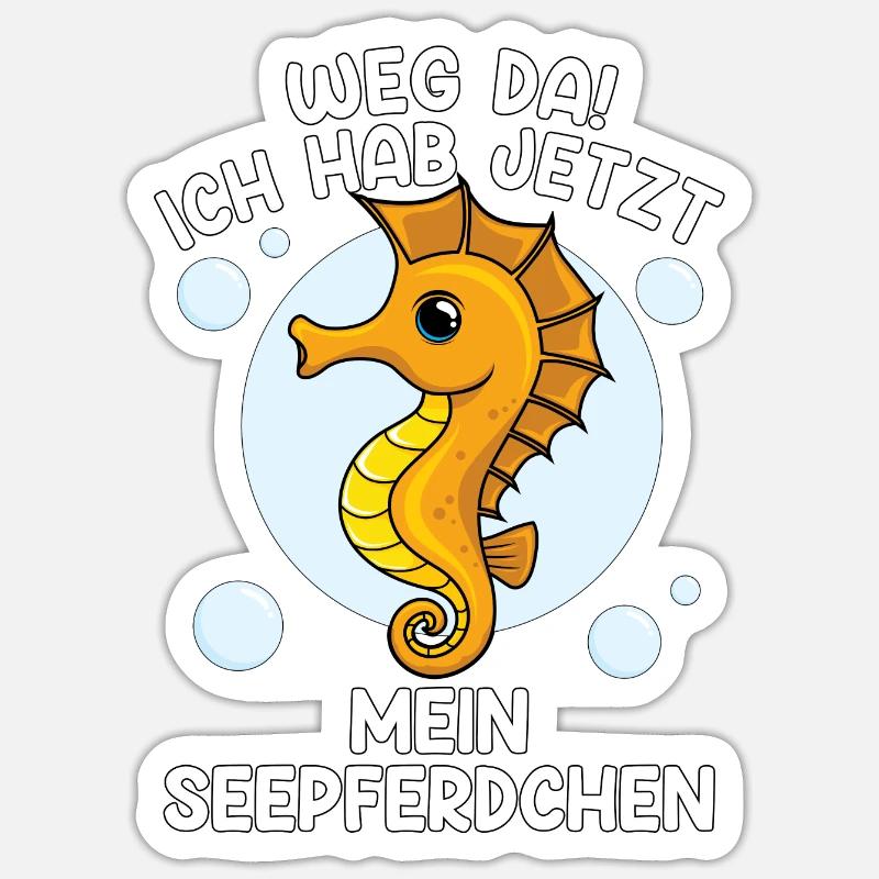 Seepferdchen bestanden Abzeichen Geschenk - Sticker Größe S (10 x 10 cm) - Mattweiß
