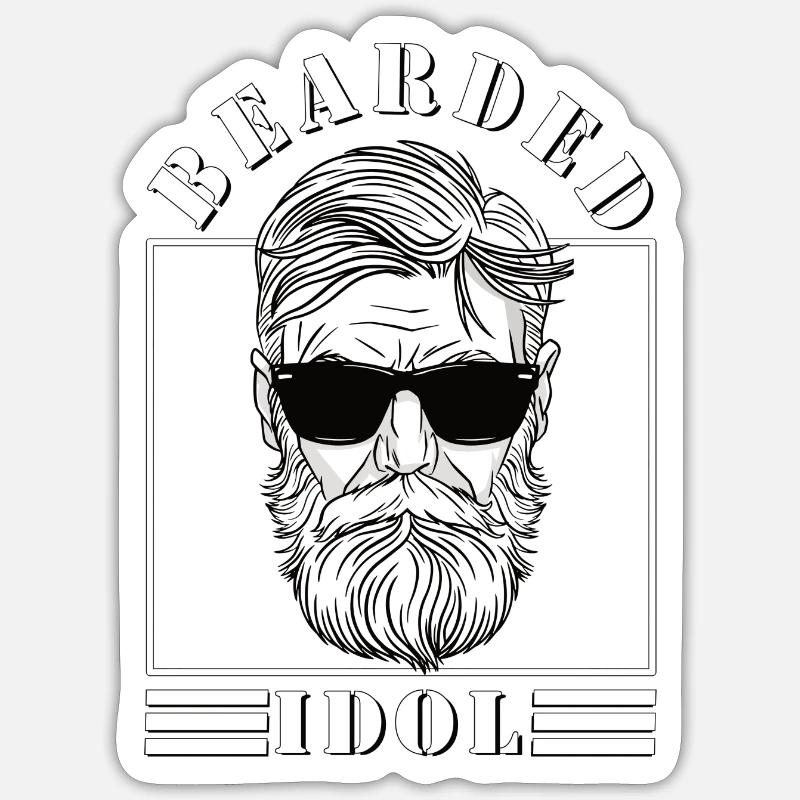 Bärtiges Idol 3 Tage Bart hip Oberlippenbart Sticker Größe S (10 x 10 cm)