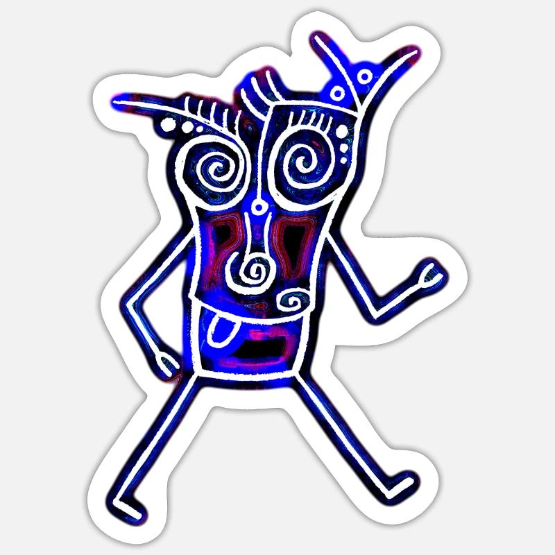 Der Wanderer - Sticker Größe S (10 x 10 cm) - Mattweiß