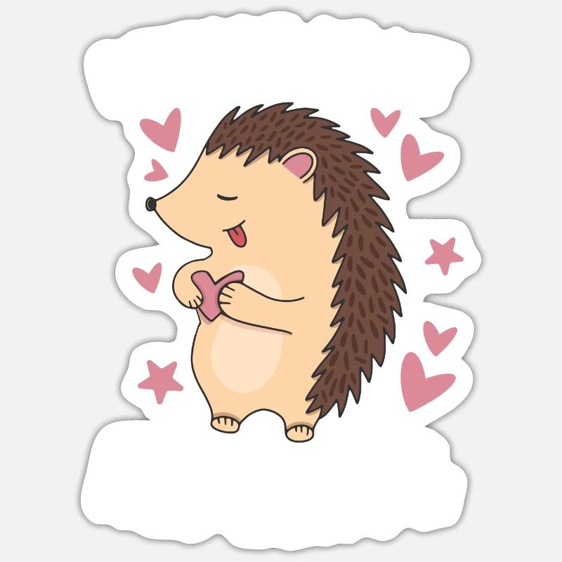 Hedgie Méfiez-vous de mon hérisson - Sticker taille S (10 x 10 cm) - blanc mat