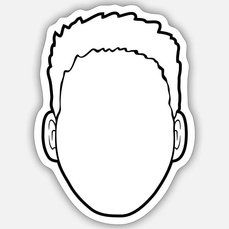 Contour Head Design - Sticker size S (10 x 10 cm) - white matte