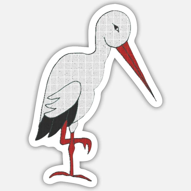stork - Sticker size S (10 x 10 cm) - white matte