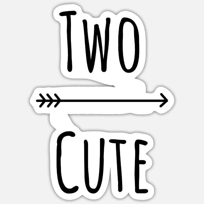 Two Cute Sticker size S (10 x 10 cm)